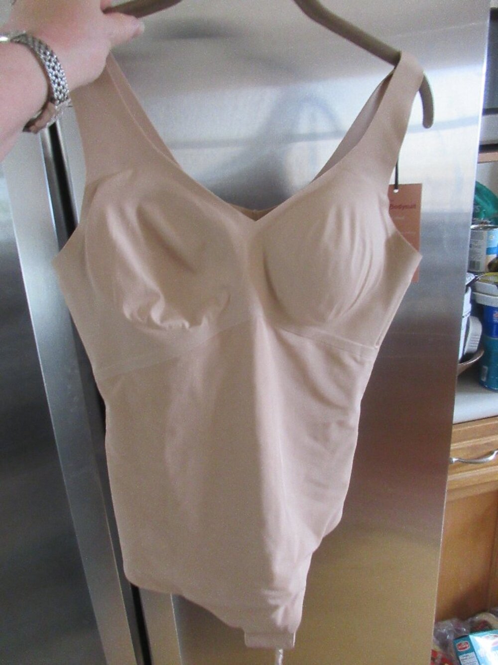 Honeylove‎ Tank Womens L Beige Shapewear LiftWear Bodysuit Seamless Molded new